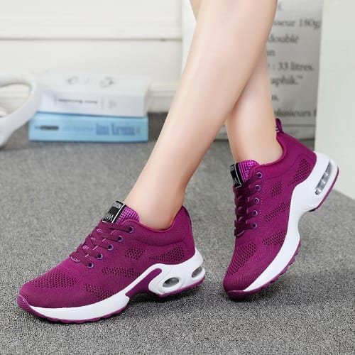 Ladies Retro Zigzag Pink Sneakers