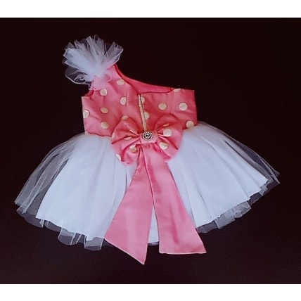 Girl's Poker Dot Dress - Pink