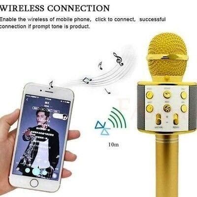 Handheld Wireless Karaoke Microphone With Bluetooth Speaker