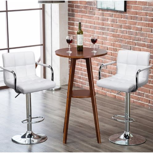 Adjustable Height Bar Stool 01 - Set Of 2 - White