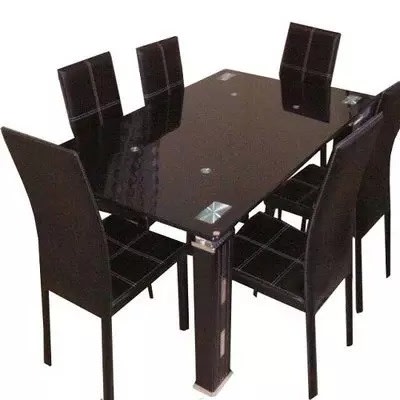T74 Dinning Set By 6 Seaters - Black