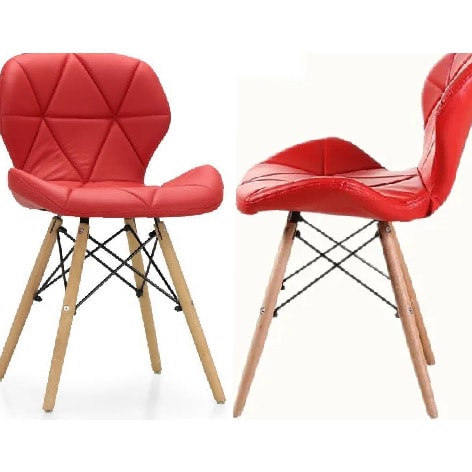Padded Dining Chairs With Beechwood Legs -Set Of 2