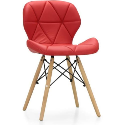 Padded Dining Chairs With Beechwood Legs -Set Of 2