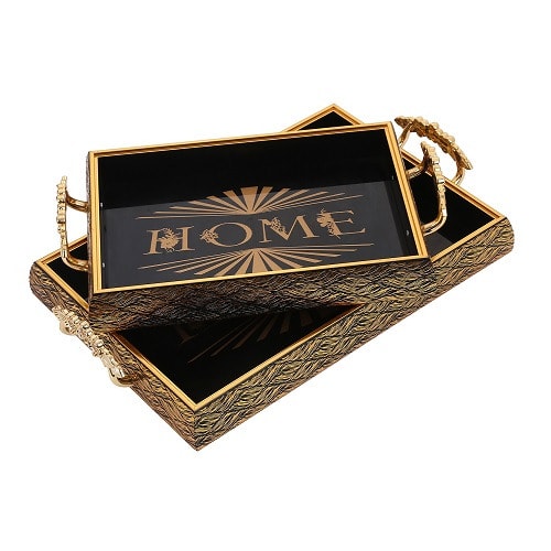 2 Set Of Decorative Tray- Bronze