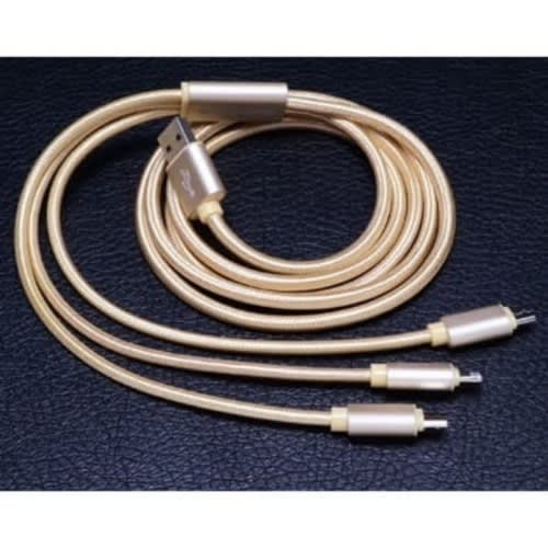 3 In 1 Micro USB Triple Fast Charging Data Cable