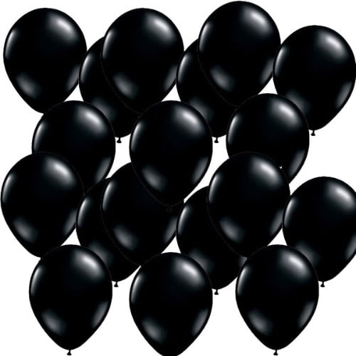 Helium Latex Colour Balloon- Black - Pack of 12