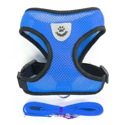 Dog Harness Mesh Vest + Leash - Small/medium Sized