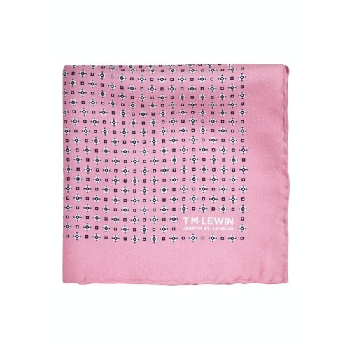 Silk Geometric Pocket Squares - Pink