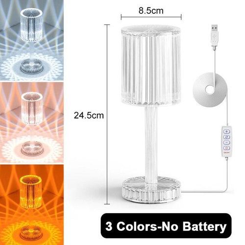 LED Crystal Projection Desk Lamp Restaurants Bar Bedside Decoration USB Table Light RGB Remote Control Romantic Night Lights