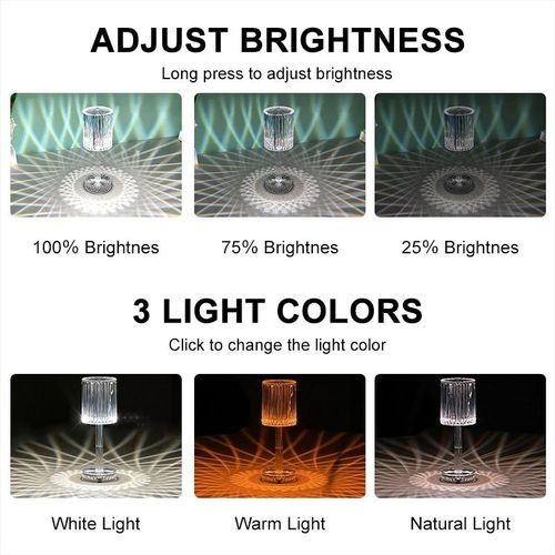LED Crystal Projection Desk Lamp Restaurants Bar Bedside Decoration USB Table Light RGB Remote Control Romantic Night Lights