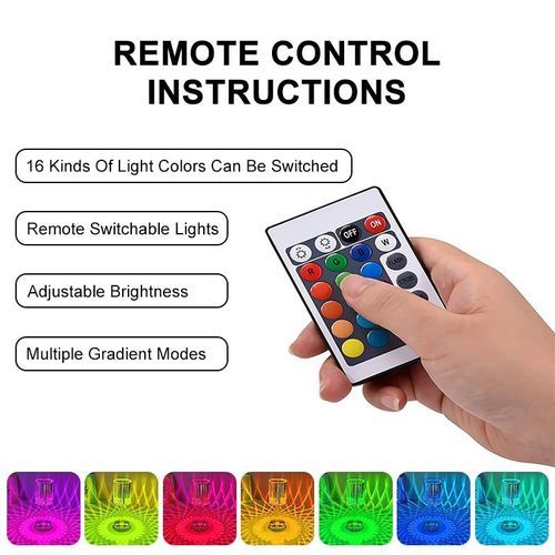 LED Crystal Projection Desk Lamp Restaurants Bar Bedside Decoration USB Table Light RGB Remote Control Romantic Night Lights