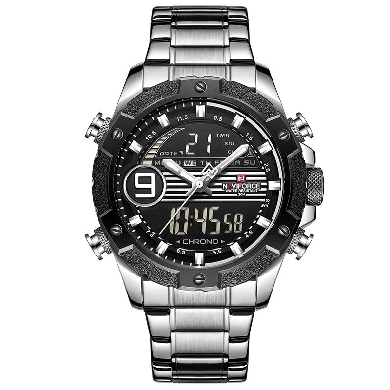 Top Luxury Brand Men Sports Watches Men's Quartz Digital Analog Full Steel Waterproof Wrist Watch