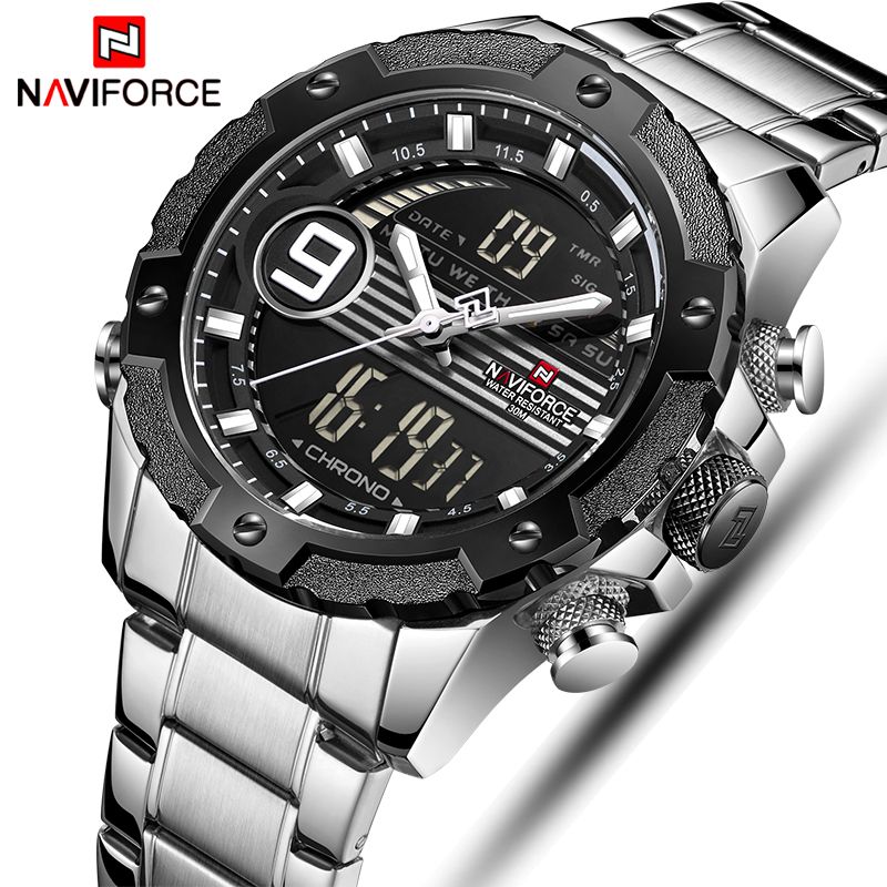 Top Luxury Brand Men Sports Watches Men's Quartz Digital Analog Full Steel Waterproof Wrist Watch