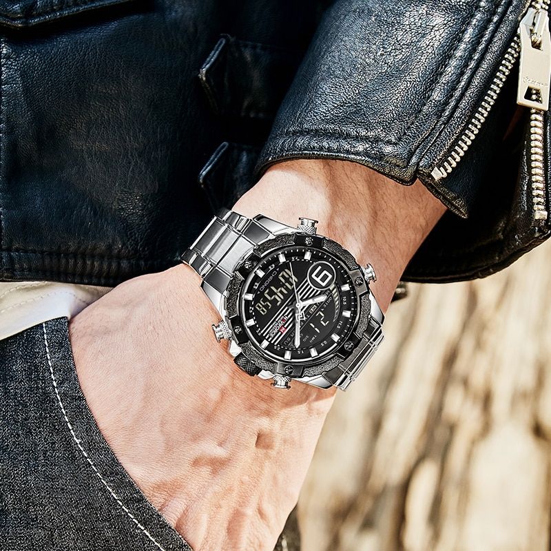Top Luxury Brand Men Sports Watches Men's Quartz Digital Analog Full Steel Waterproof Wrist Watch