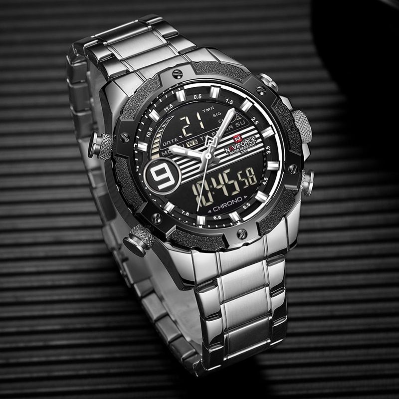 Top Luxury Brand Men Sports Watches Men's Quartz Digital Analog Full Steel Waterproof Wrist Watch