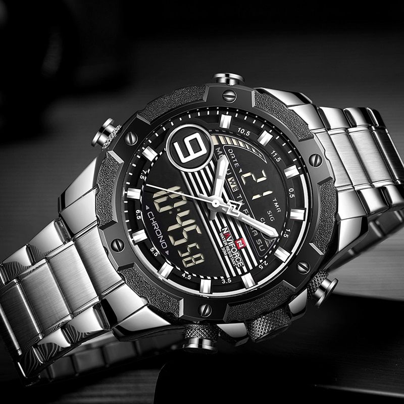 Top Luxury Brand Men Sports Watches Men's Quartz Digital Analog Full Steel Waterproof Wrist Watch
