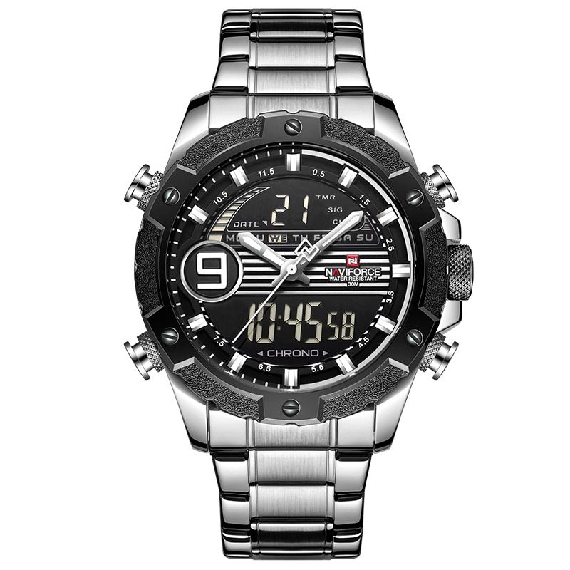 Top Luxury Brand Men Sports Watches Men's Quartz Digital Analog Full Steel Waterproof Wrist Watch