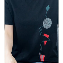 Ladies Print Top- Black
