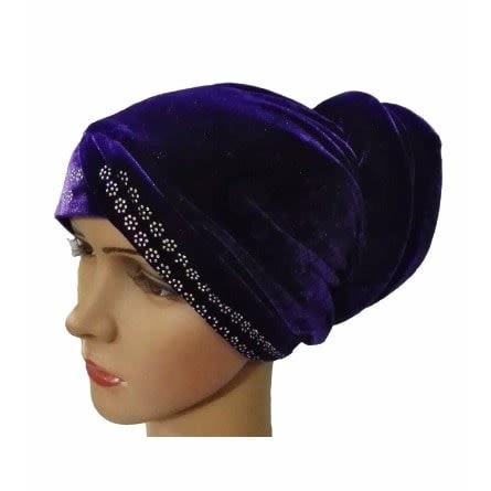 Studded Twin Tube Turban - Purple
