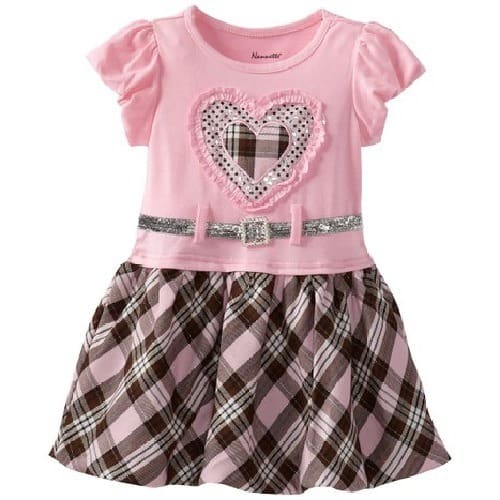 Girls Checked Heart Dress