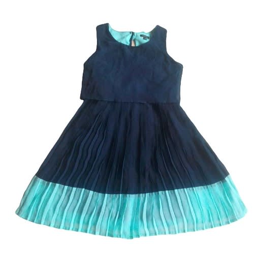 Sleeveless Chiffon Popover Pleated Dress