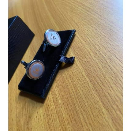 Men's Silver Rose Gold Luxury Cuff Links