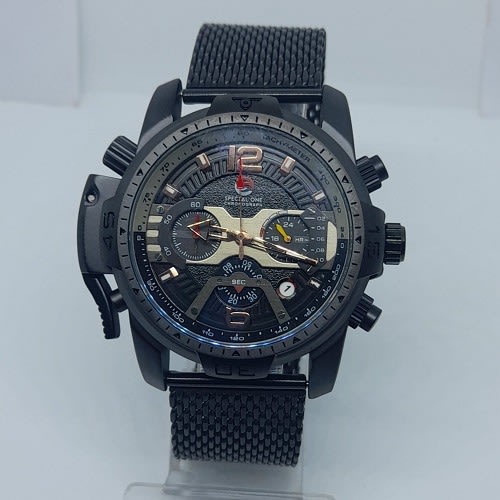 Time Leader Stainless Steel Chronograph Watch - All Black