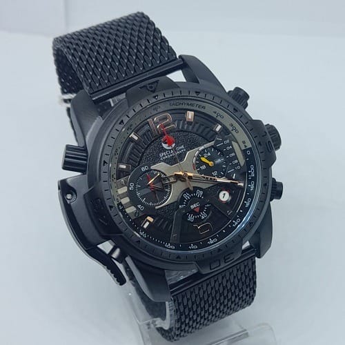 Time Leader Stainless Steel Chronograph Watch - All Black