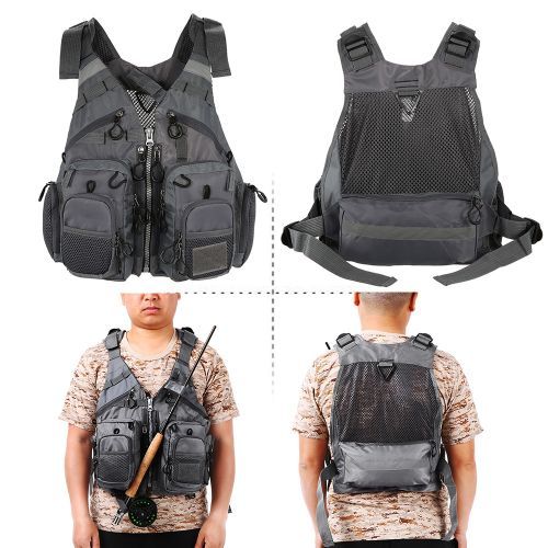 Fishing Vest Pack Multi Pocket Breathable Mesh Jacket Coat