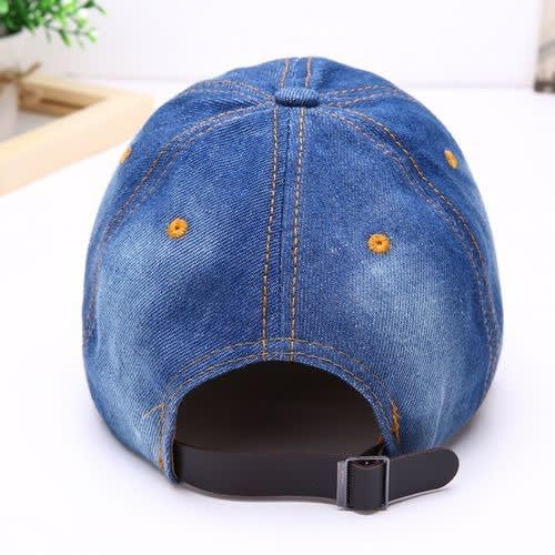 Ripped Jeans Baseball Face Cap Hat- Blue