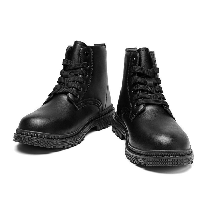 Winter Men Boots Waterproof Leather Shoes EUR Size 39-46 High Top Fashion Chukka Boots High Quality Motorcycle Ankle Boots Outdoor Work Casual Shoes Lace Up Non-slip Trend Western Boots Black