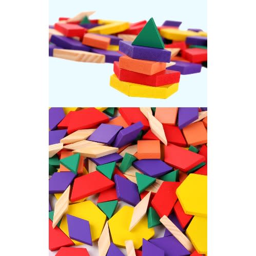 125pcs Wooden Puzzle Blocks