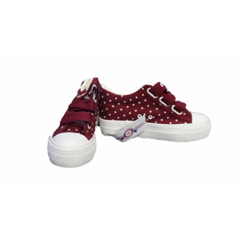 Ladies Sneakers Dotted Stars - Red & White
