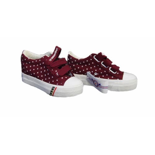 Ladies Sneakers Dotted Stars - Red & White