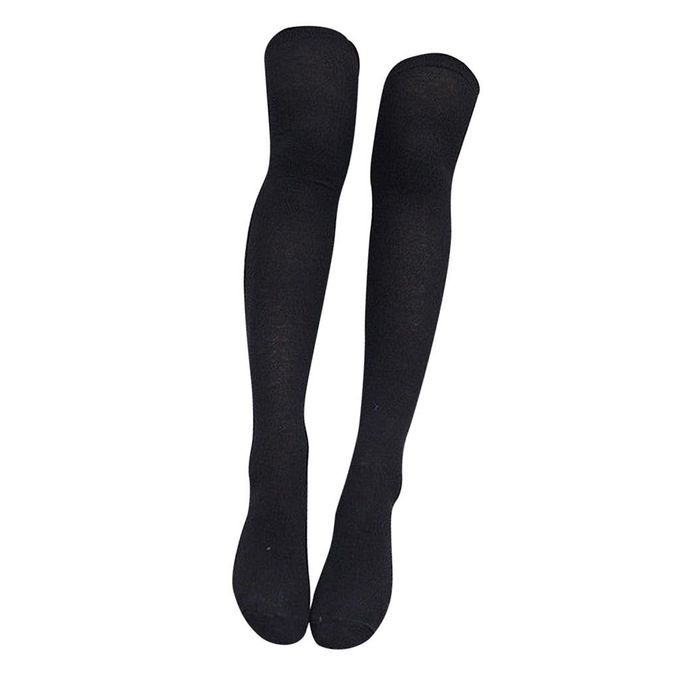 2x Women  Extra Long Plain Thigh High Socks Soft Stocking Spring Socks