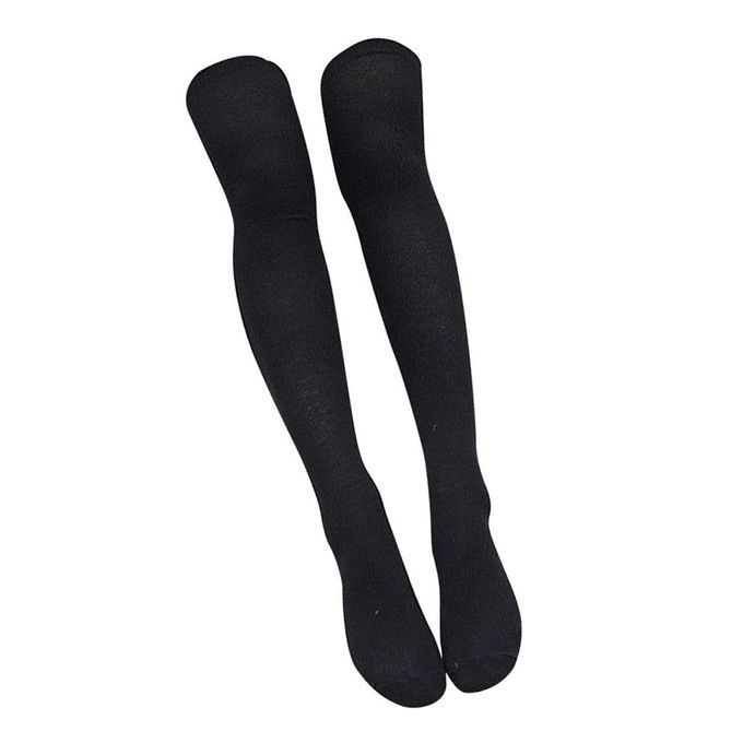 2x Women  Extra Long Plain Thigh High Socks Soft Stocking Spring Socks