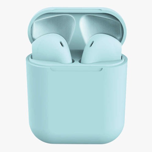 i12 Bluetooth Earbuds Tws Wireless 5.0 Soft Touch Earphones - Sky Blue