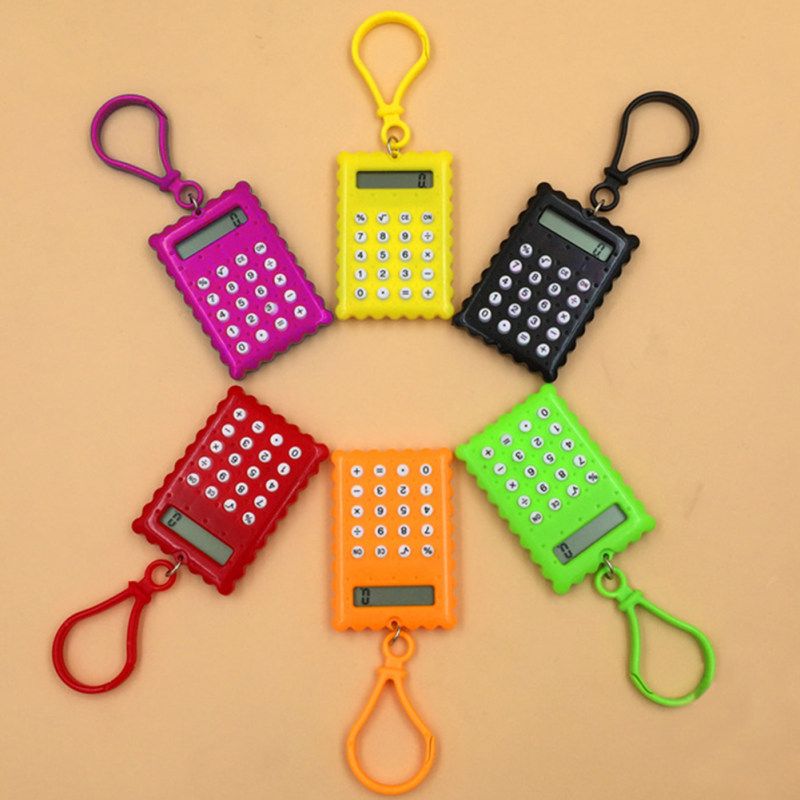 Pocket Student Mini Electronic Calculator Biscuit-Black