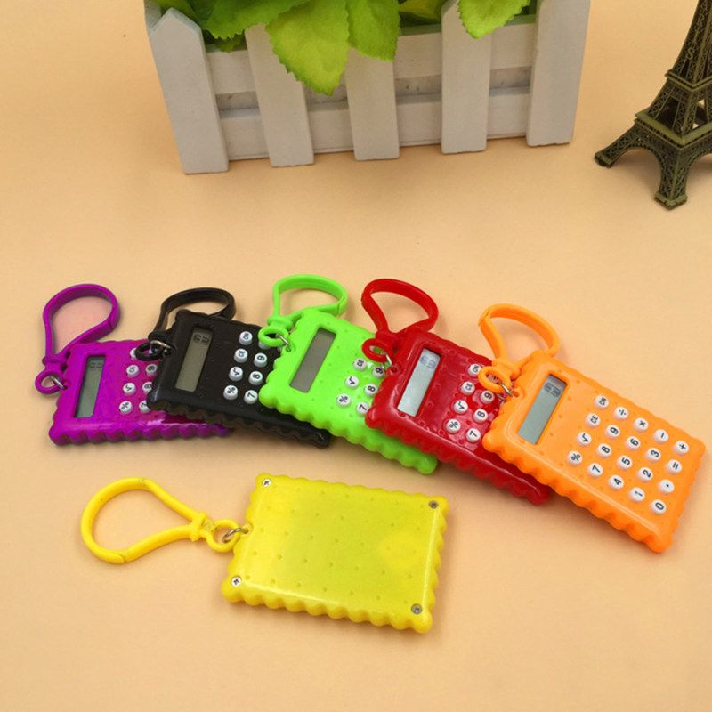 Pocket Student Mini Electronic Calculator Biscuit-Black