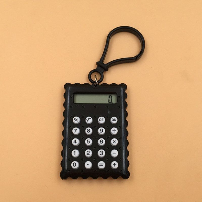 Pocket Student Mini Electronic Calculator Biscuit-Black