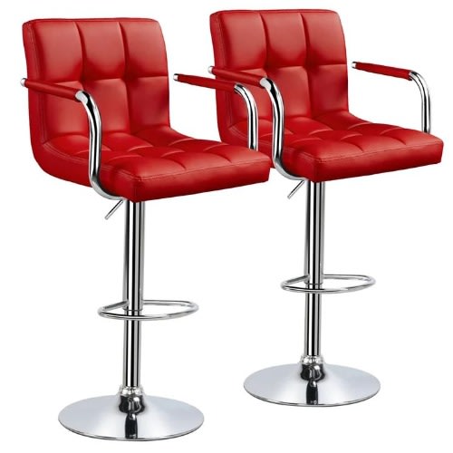 Swivel Bar Stool 01 - Set Of 2 - Red
