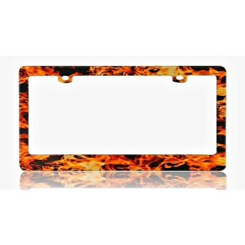 Auto Drive License Plate Frame - Fire Flame - 13.25X6