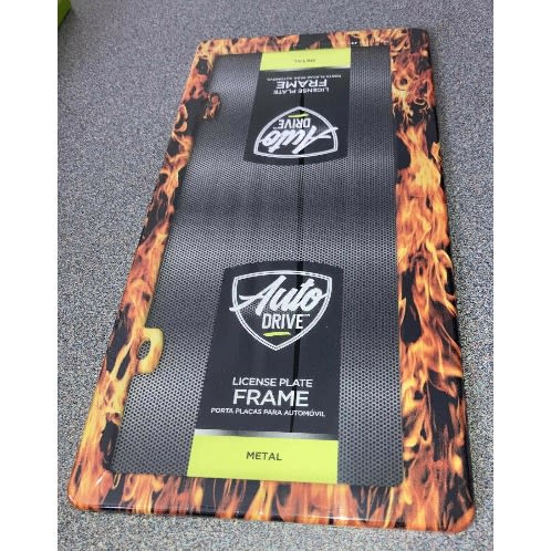 Auto Drive License Plate Frame - Fire Flame - 13.25X6"