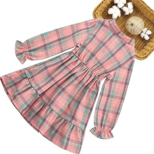 Tartan Shirt Dress- Multicolor