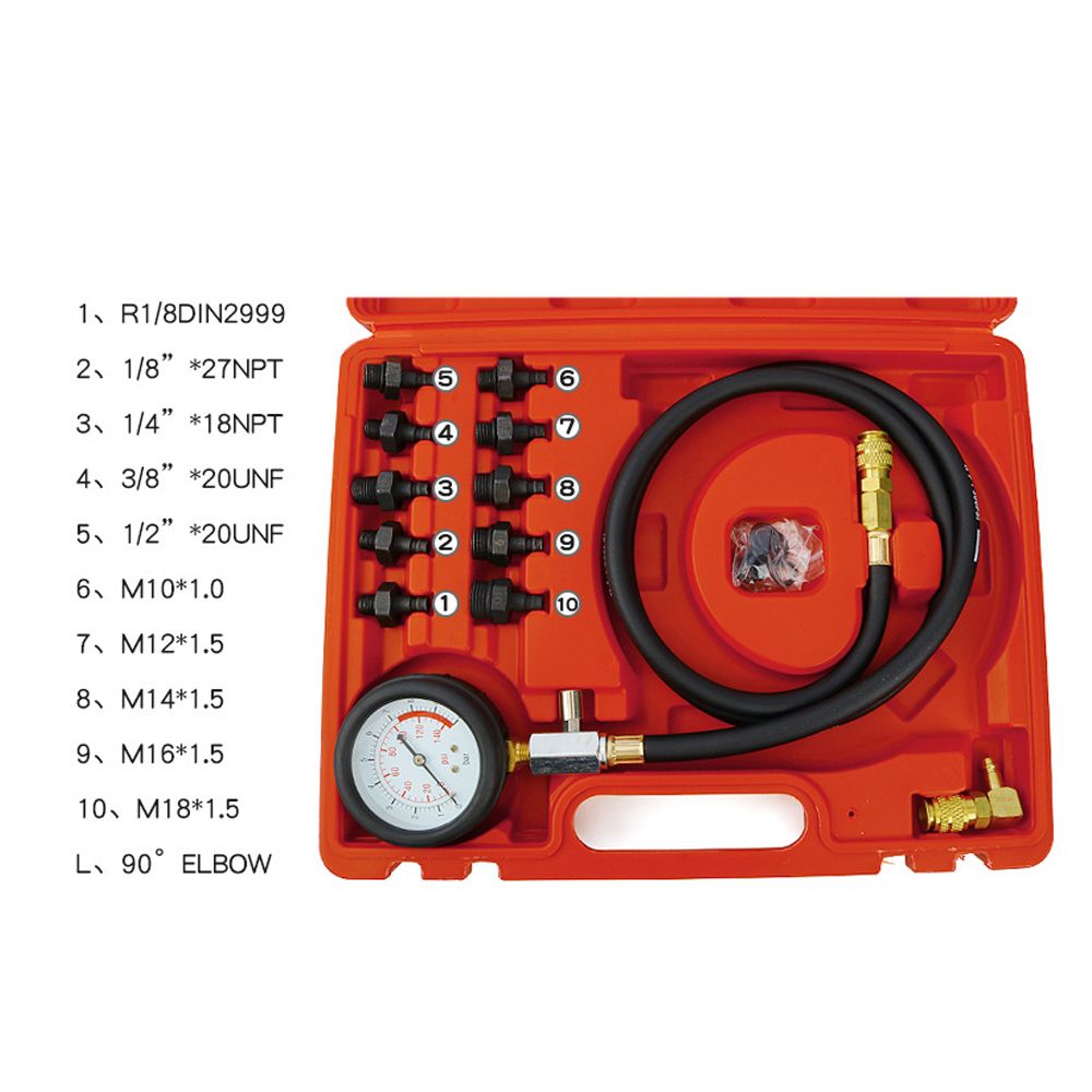 13pcs Engine Oil Pressure Test Kit Auto Repairing Cylinder