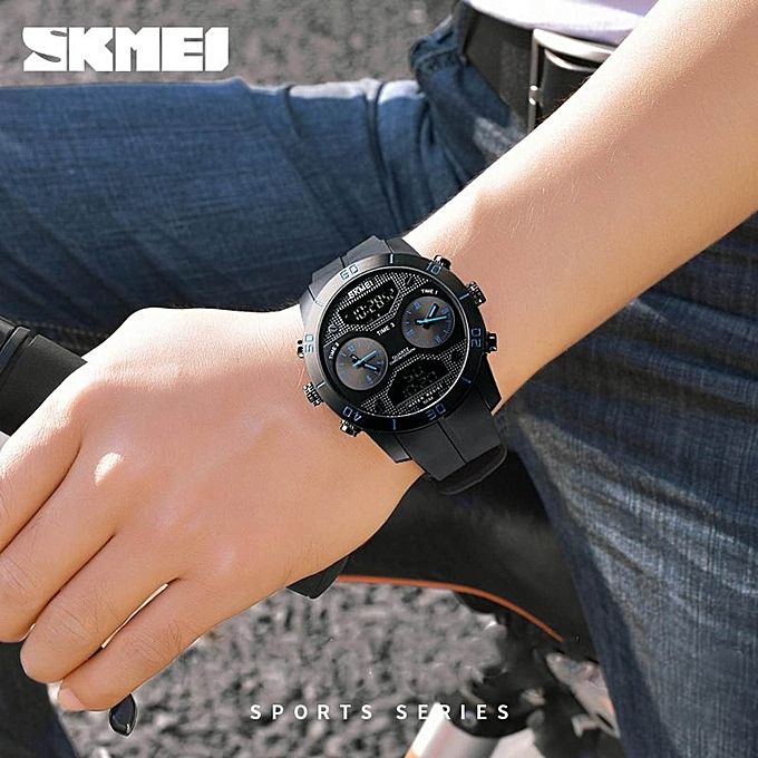 Men's Multifunction Dual Display Waterproof Watch