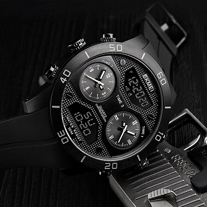 Men's Multifunction Dual Display Waterproof Watch