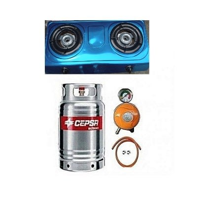 Gas Cylinder With Table Cooker + Regulator + Hose And Clips