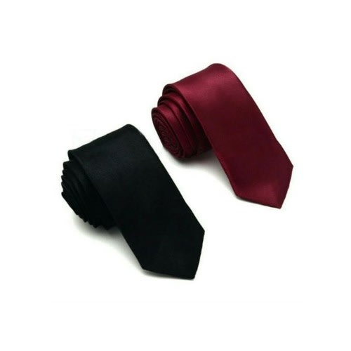 Set Of Men's Tie - Black And Wine