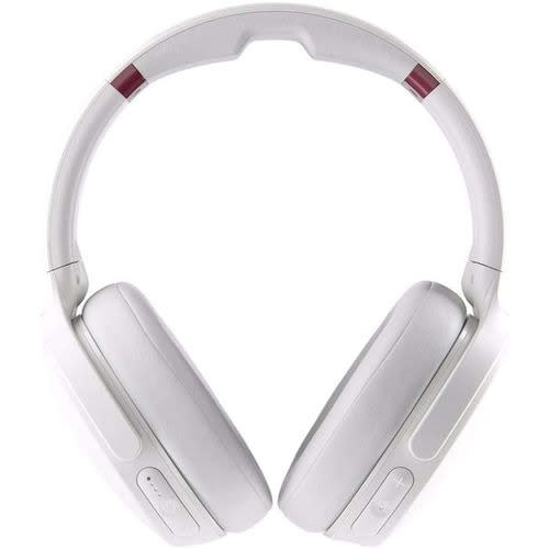 Venue Bluetooth Noise Cancelling Over-ear Headphones With Mic And Volume Control, White/crimson